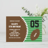 Football Schattige gestikte verjaardagsfeestuitnod Kaart (Staand voorkant)