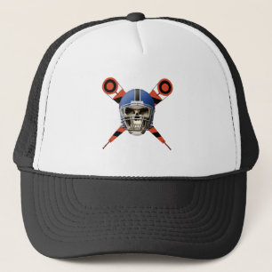 Football schedel met Helmet en geelbeschermers Trucker Pet