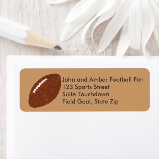 Football schilderij retour adreslabels etiket (Insitu)