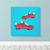 Football Schoenen Canvas Afdruk (Insitu (Houten vloer))