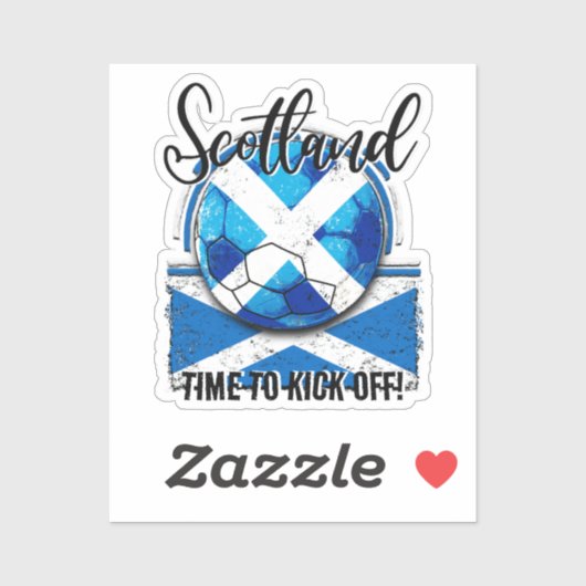 Football Schotse vlag, Blue Sky White Voetbal Sticker (Vel)