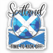 Football Schotse vlag, Blue Sky White Voetbal Sticker (Voorkant)