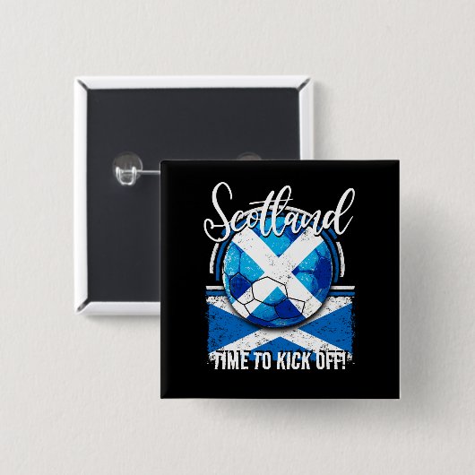 Football Schotse Vlag, noodlijdend Voetbal Vierkante Button 5,1 Cm (Voorkant /achterkant)
