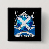 Football Schotse Vlag, noodlijdend Voetbal Vierkante Button 5,1 Cm (Voorkant)