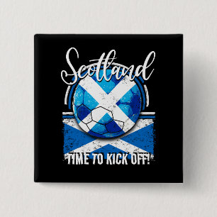 Football Schotse Vlag, noodlijdend Voetbal Vierkante Button 5,1 Cm