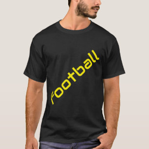 FOOTBALL schuine gele tekst zwarte achtergrond T-shirt