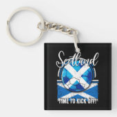 Football Scotland Flag, Europese Retro Voetbalvlag Sleutelhanger (voorkant)