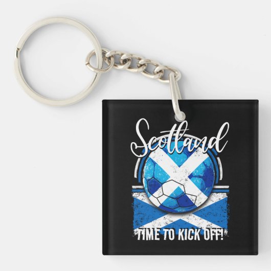 Football Scotland Flag, Europese Retro Voetbalvlag Sleutelhanger (voorkant)