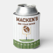 Football second year down boy birthday blikjeskoeler (Blikje Voorkant)