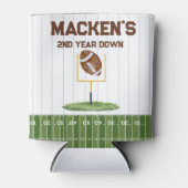 Football second year down boy birthday blikjeskoeler (Voorkant)