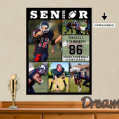 Football Senior Afstuderen 6 Fotocollage Poster