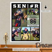 Football Senior Afstuderen 6 Fotocollage Poster