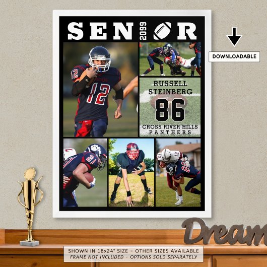 Football Senior Afstuderen 6 Fotocollage Poster