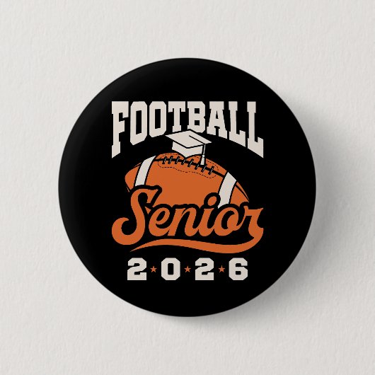Football Senior Class of 2026 Graduating Ronde Button 5,7 Cm (Voorkant)