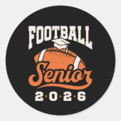 Football Senior Class of 2026 Graduating  Ronde Sticker (Voorkant)