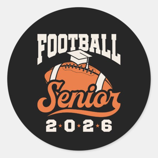 Football Senior Class of 2026 Graduating  Ronde Sticker (Voorkant)