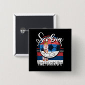 Football Servië Vlag, Servisch voetbalteam Vierkante Button 5,1 Cm (Voorkant /achterkant)