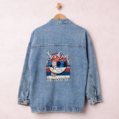 Football Servië Vlag, Voetbal  Bal Denim Jacket (Hangar)