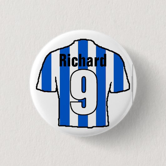 Football Shirt Design. Football Fan Button Badge (Voorkant)