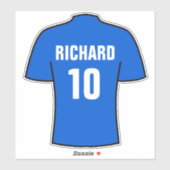 Football shirt in blauw. sticker (Vel)