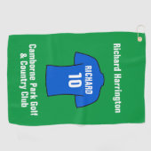 Football Shirt in Blue Golf Towel Golfhanddoek (Horizontaal)