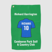 Football Shirt in Blue Golf Towel Golfhanddoek (Voorkant)