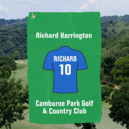 Football Shirt in Blue Golf Towel Golfhanddoek