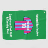 Football Shirt in Claret en Blue Golf Towel Golfhanddoek (Horizontaal)