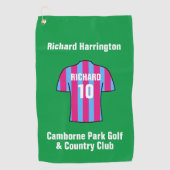 Football Shirt in Claret en Blue Golf Towel Golfhanddoek (Voorkant)