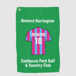 Football Shirt in Claret en Blue Golf Towel Golfhanddoek