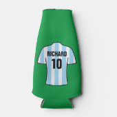 Football Shirt in lichtblauwe strepen Flesjeskoeler (Voorkant)