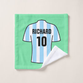 Football Shirt in lichtblauwe strepen wasdoek Washandje