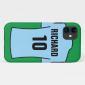 Football Shirt in Light Blue Hoesje-Mate iPhone Ca Case-Mate iPhone Case (Achterkant (horizontaal))