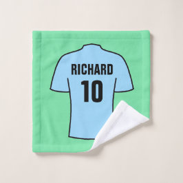 Football Shirt in Light Sky Blue Wash Cloth Washandje