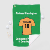 Football Shirt in Oranje of goud en zwart Golfhanddoek (Insitu)