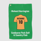 Football Shirt in Oranje of goud en zwart Golfhanddoek (Voorkant)