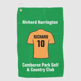 Football Shirt in Oranje of goud en zwart Golfhanddoek