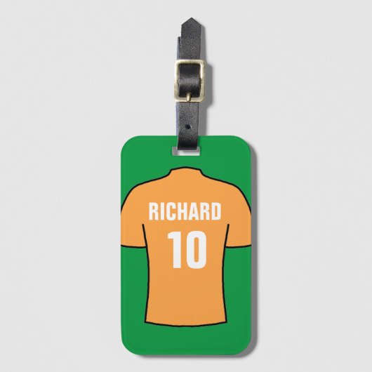 Football Shirt in oud goud Bagagelabel (Voorkant (verticaal))