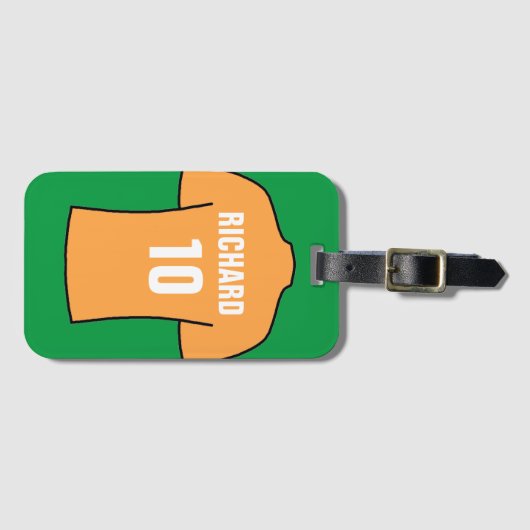 Football Shirt in oud goud Bagagelabel (Voorkant (horizontaal))