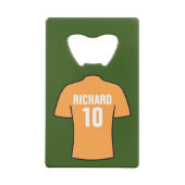 Football Shirt in oud goud Creditkaart Flessenopener (Achterkant)