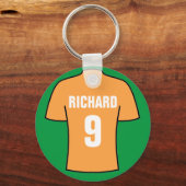 Football shirt in oud goud. sleutelhanger (Voorkant)