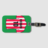 Football Shirt in rode en witte strepen Bagagelabel (Voorkant (horizontaal))