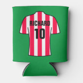 Football Shirt in rode en witte strepen Blikjeskoeler (Voorkant)