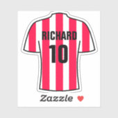 Football shirt in rode en witte strepen sticker (Vel)