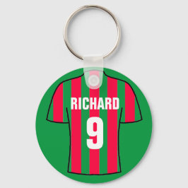 Football shirt in rood en groen. sleutelhanger