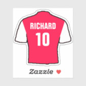 Football shirt in rood en wit. sticker (Vel)