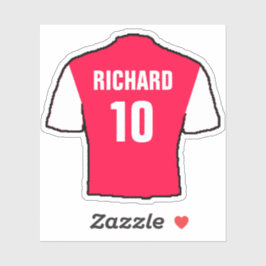 Football shirt in rood en wit. sticker