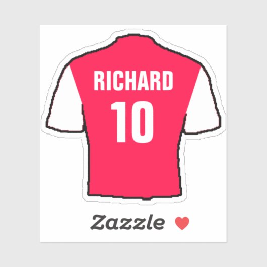 Football shirt in rood en wit. sticker (Vel)