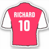 Football shirt in rood en wit. sticker (Voorkant)