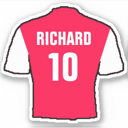 Football shirt in rood en wit. sticker (Voorkant)